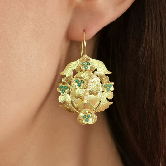 Earrings Grasshopper in Gold Plated Silver