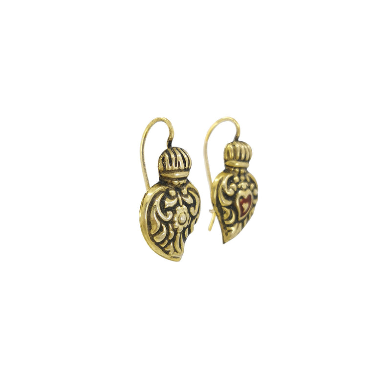 Earrings Baroque Heart of Viana S in Gold Plated Silver