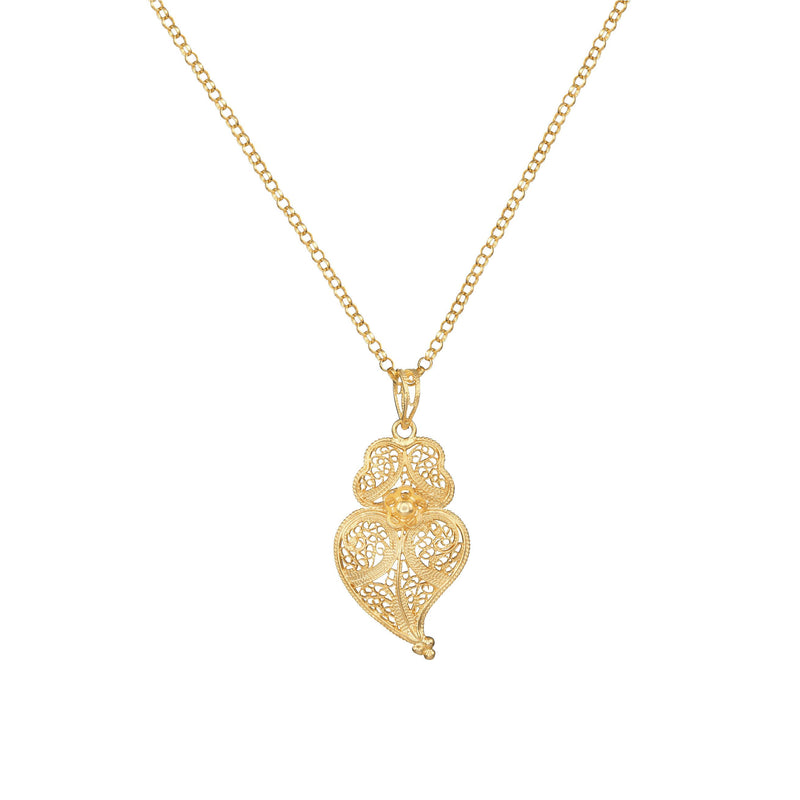 Necklace Heart of Viana 3,5cm in Gold Plated Silver