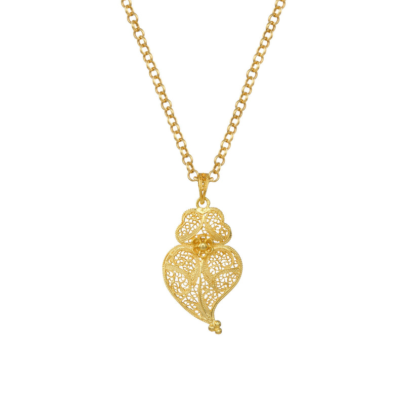 Necklace Heart of Viana 4,0 cm in Gold Plated Silver