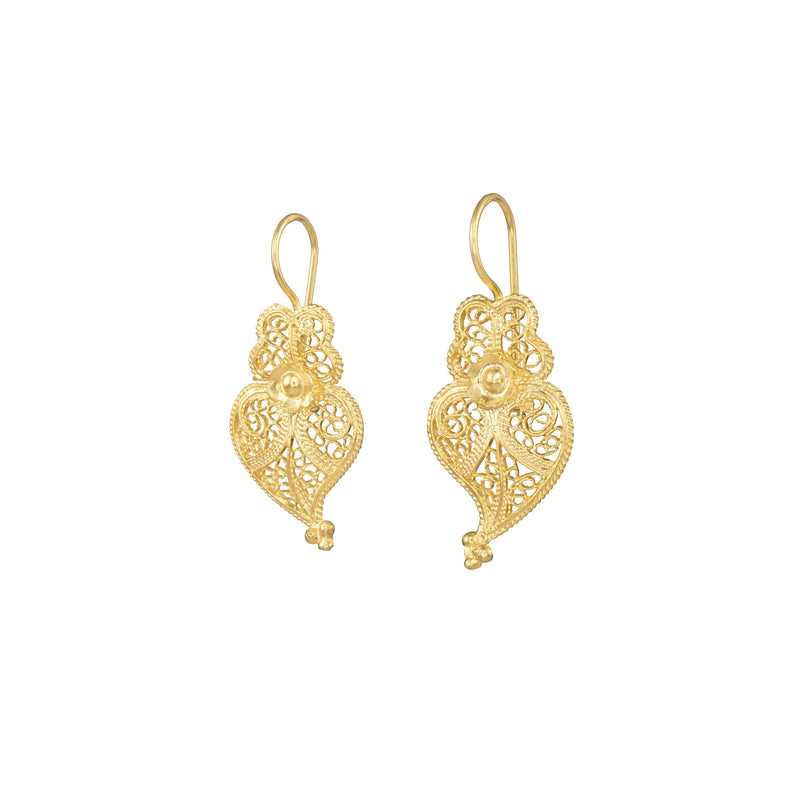 Earrings Heart of Viana 2,5cm in Gold Plated Silver