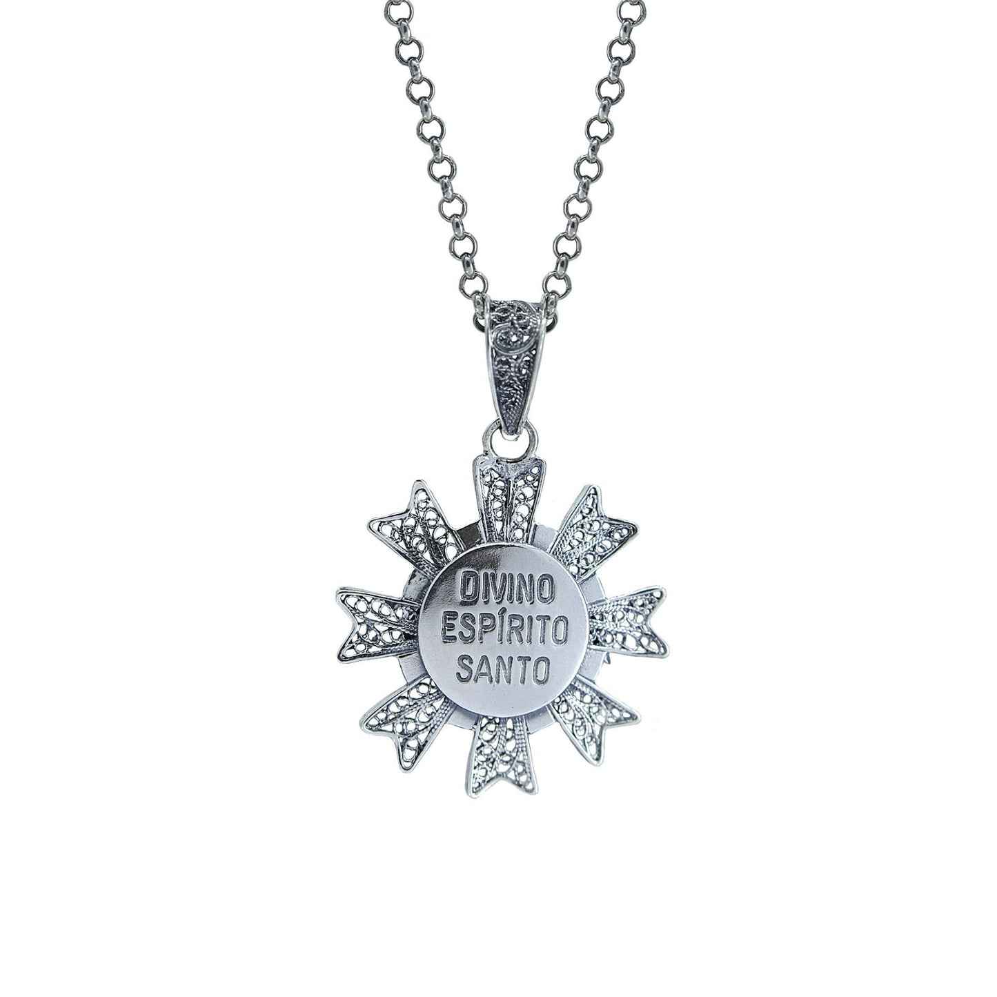 Necklace Holy Spirit Filigree in Silver