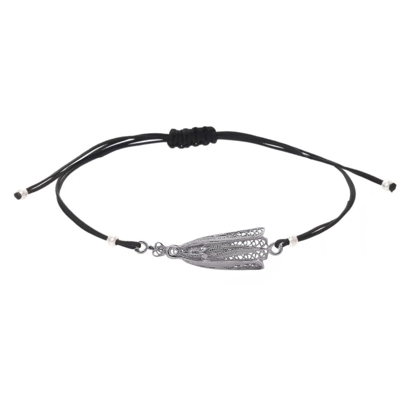 Bracelet Our Lady of Fátima in Silver with Cord