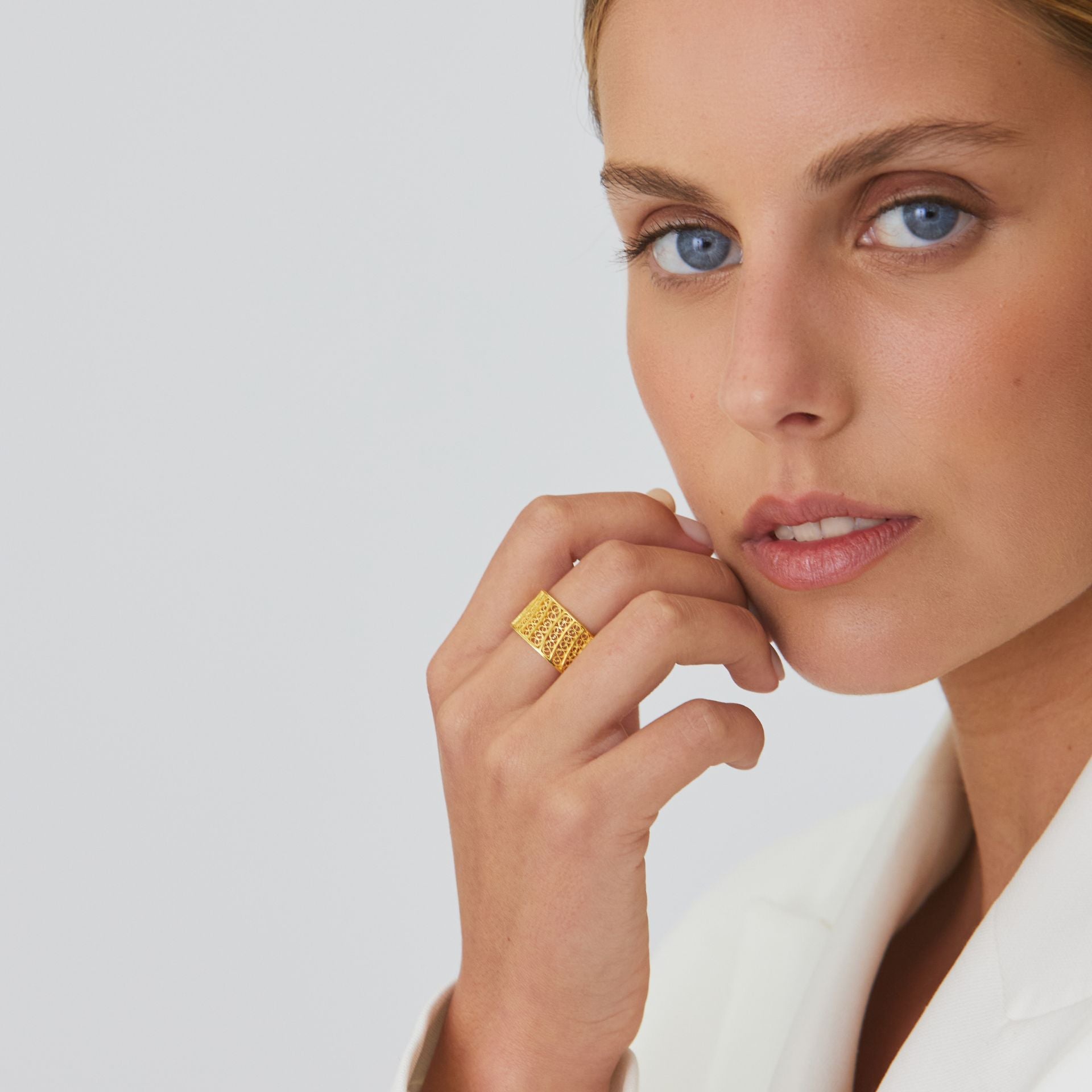 Ring Circles in Gold Plated Silver