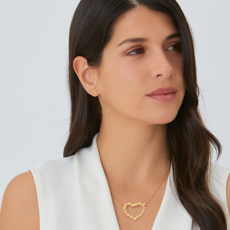 Necklace Heart of Flowers in Gold Plated Silver