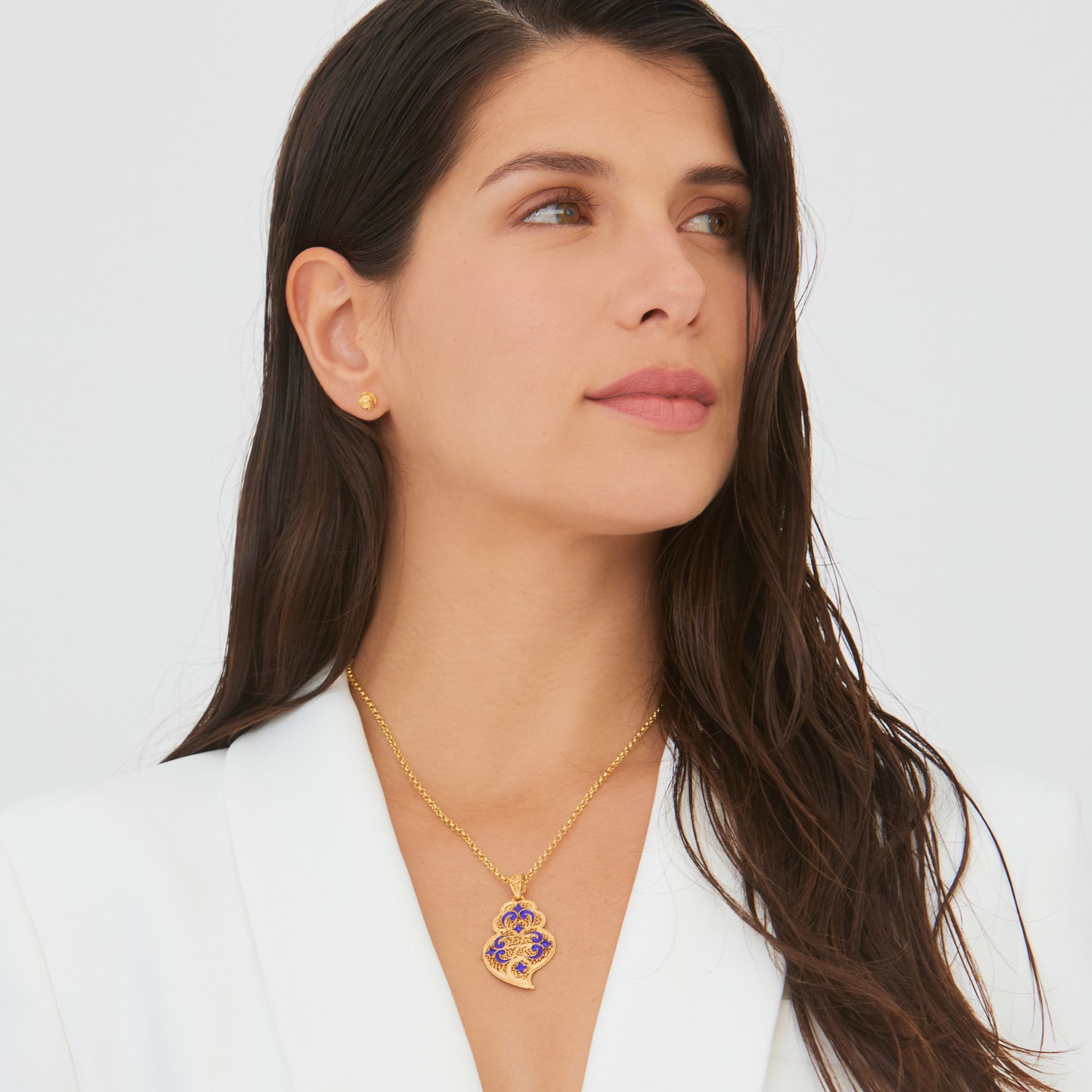 Necklace Heart of Viana Azulejo in Gold Plated Silver