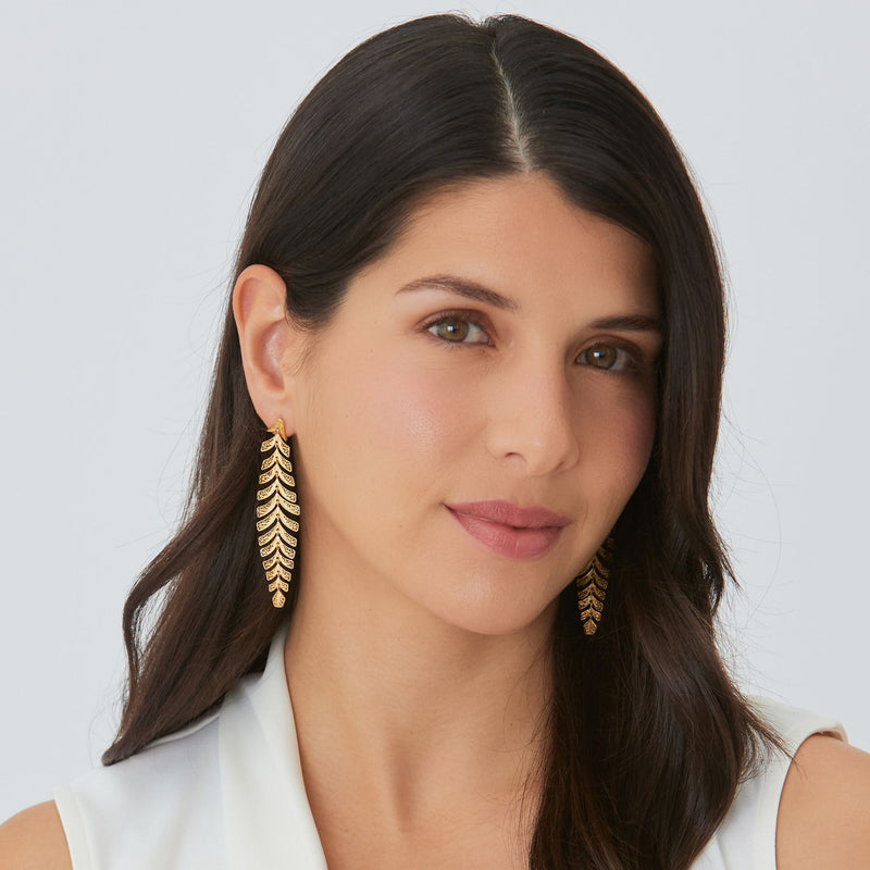 Earrings Palm Tree in Gold Plated Silver