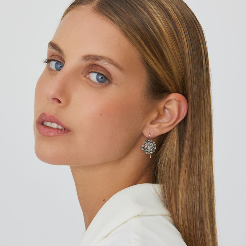 Earrings Pinecone of Marcasites in Silver