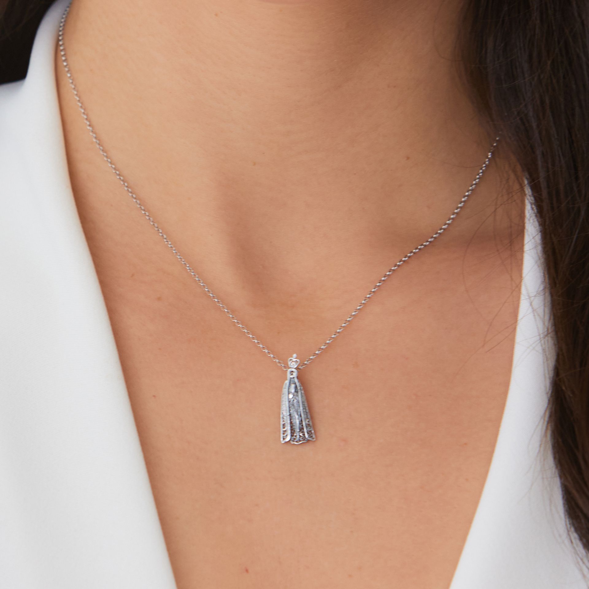 Necklace Our Lady of Fátima in Silver