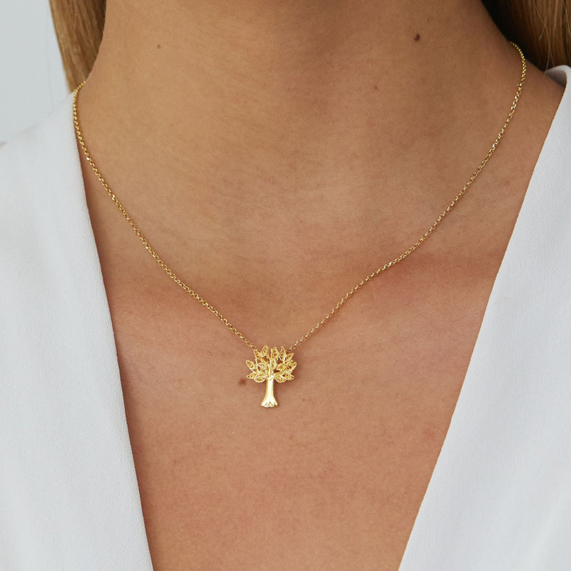 Necklace Cork Oak in Gold Plated Silver