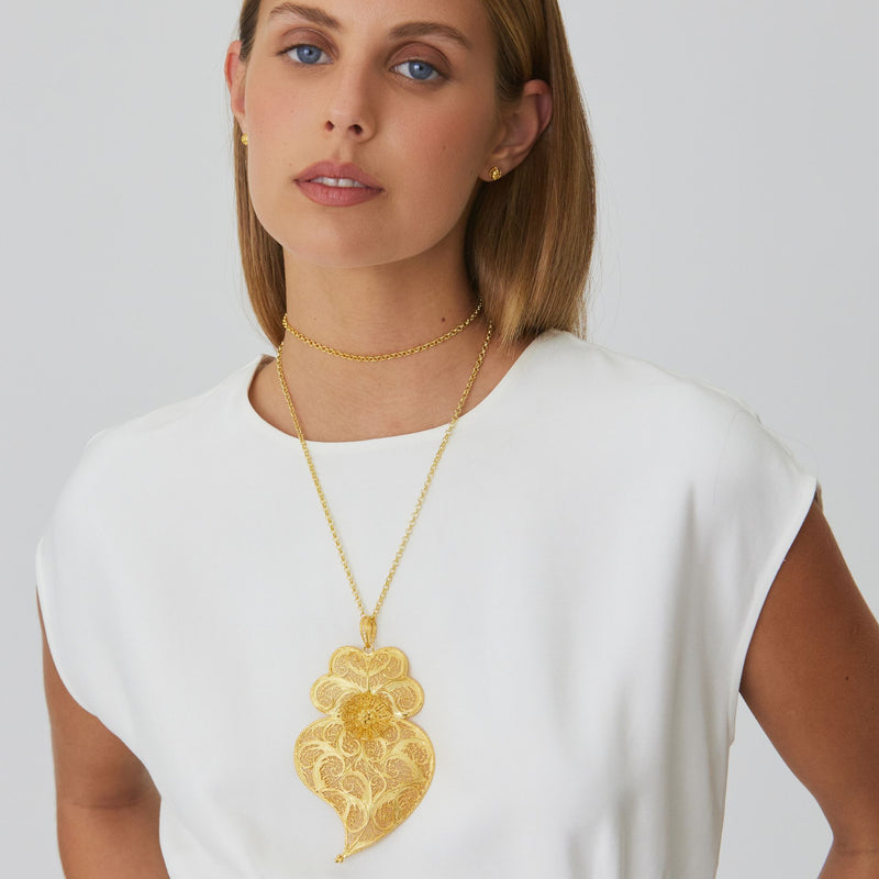 Necklace Heart of Viana XL in Gold Plated Silver