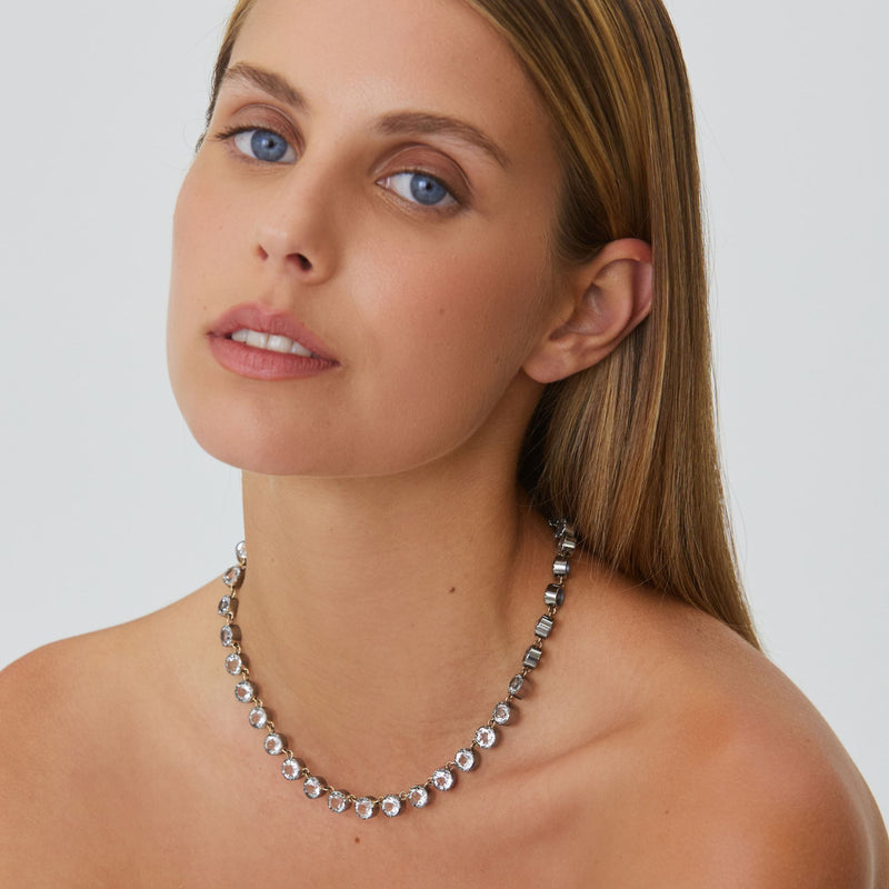 Necklace Riviera Rock Crystal in Silver and Gold