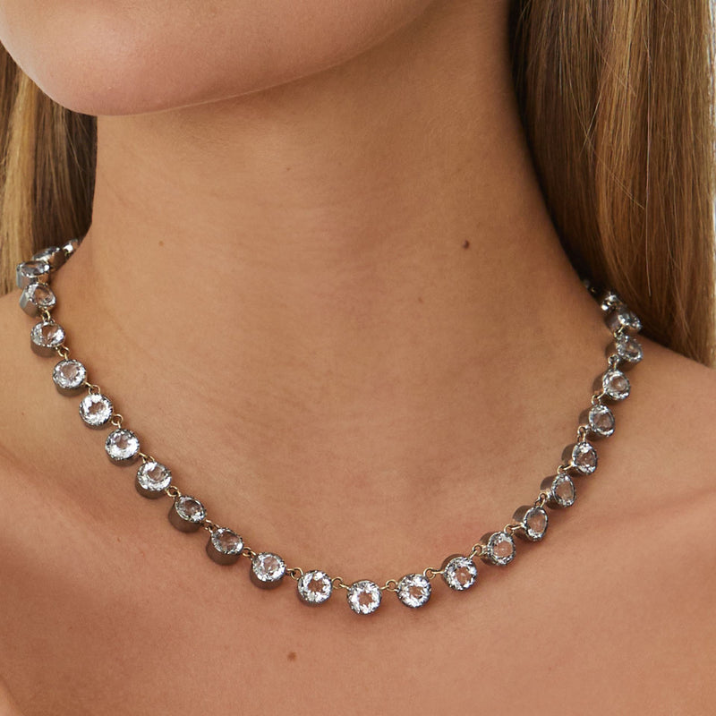 Necklace Riviera Rock Crystal in Silver and Gold