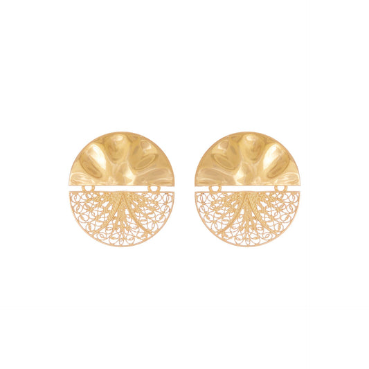 Earrings Circles Articulated in Gold Plated Silver