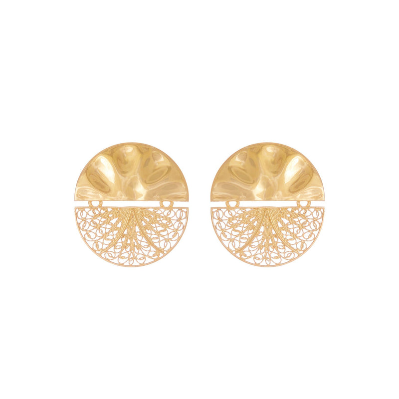 Earrings Circles Articulated in Gold Plated Silver