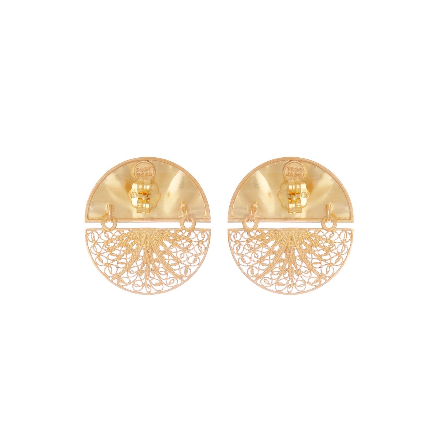 Earrings Circles Articulated in Gold Plated Silver
