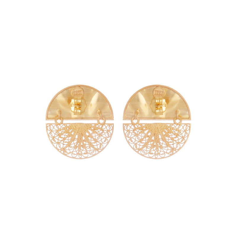Earrings Circles Articulated in Gold Plated Silver