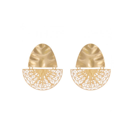 Earrings Boat Articulated in Gold Plated Silver