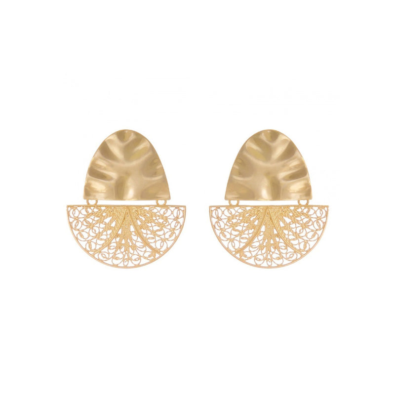 Earrings Boat Articulated in Gold Plated Silver