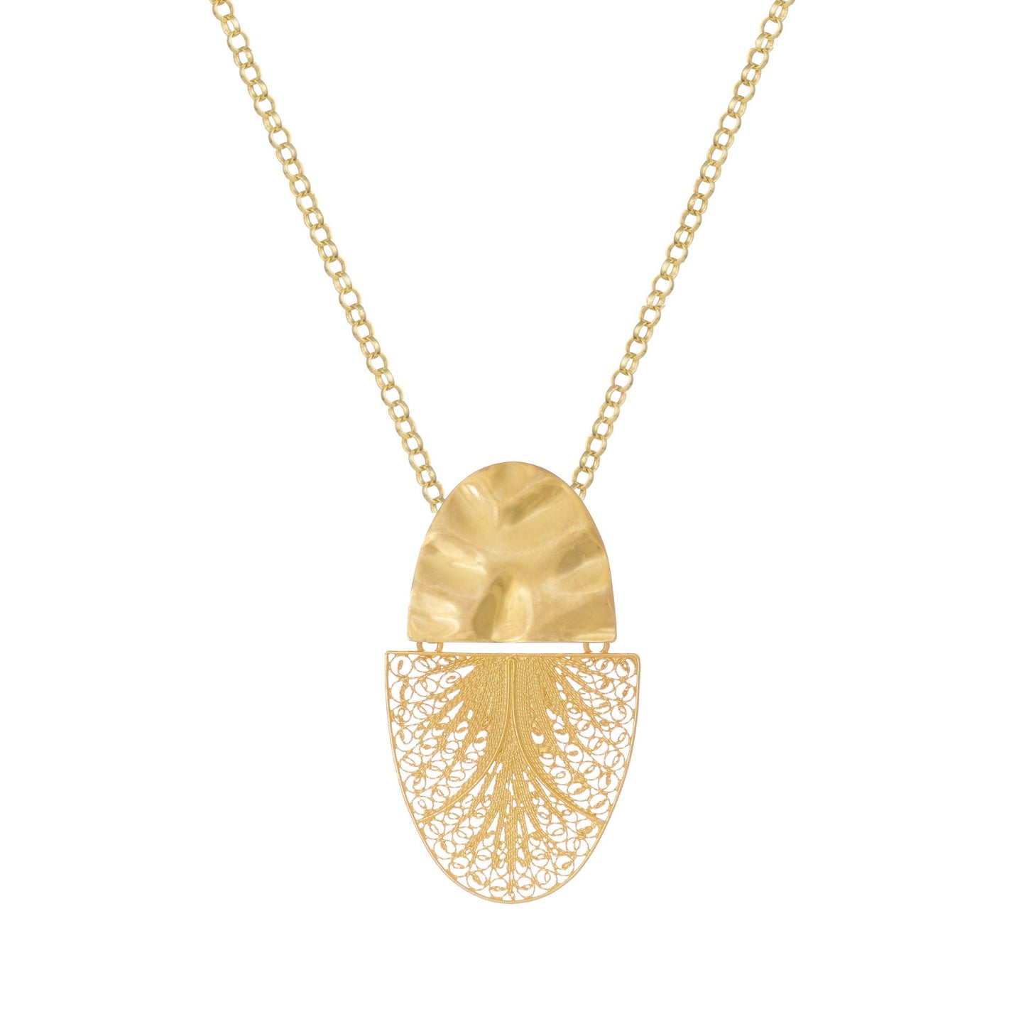 Necklace Oval Articulated XL in Gold Plated Silver