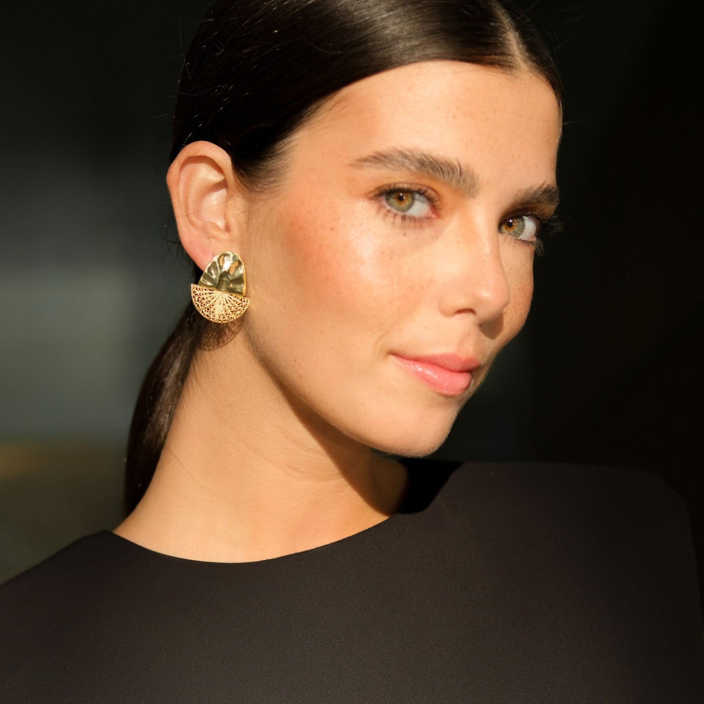 Earrings Boat Articulated in Gold Plated Silver