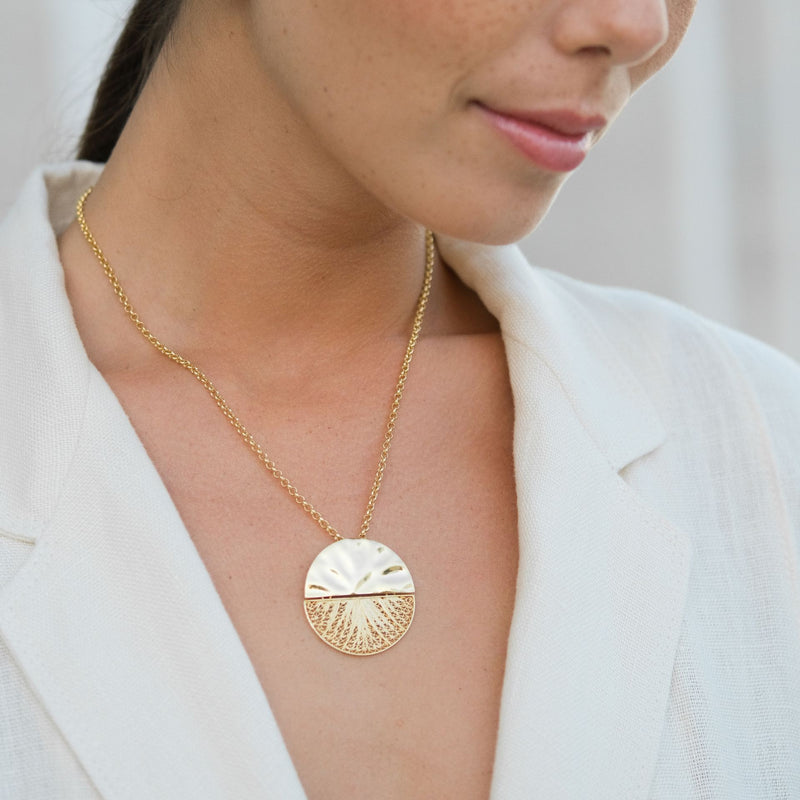 Necklace Circles Articulated XL in Gold Plated Silver