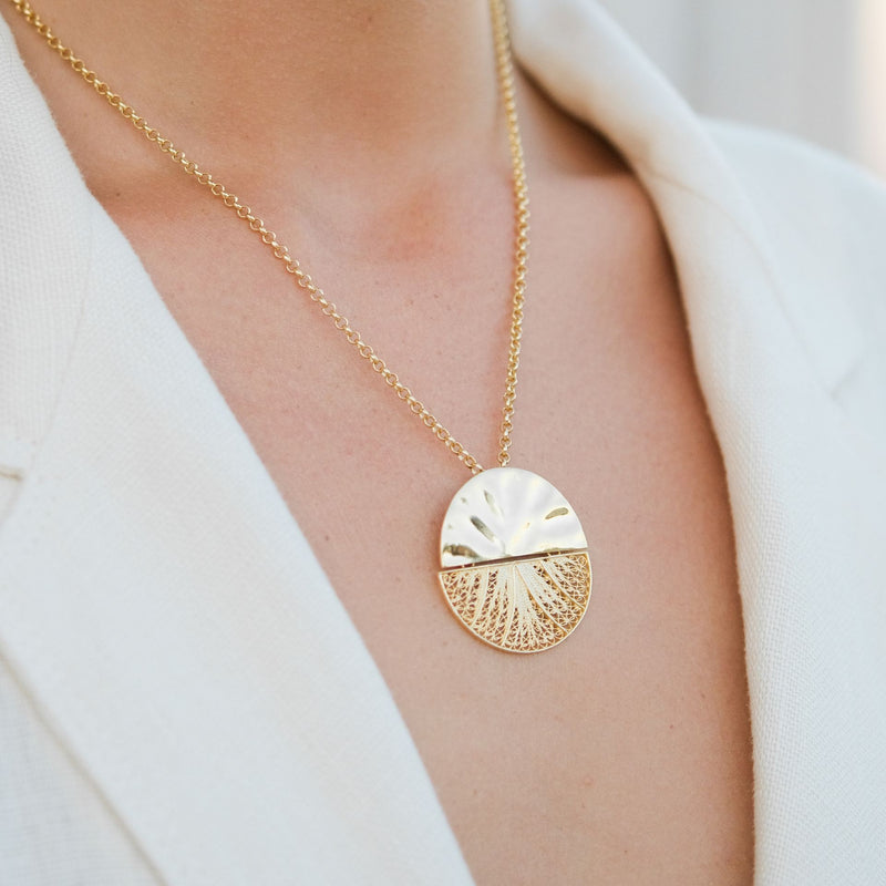 Necklace Circles Articulated XL in Gold Plated Silver