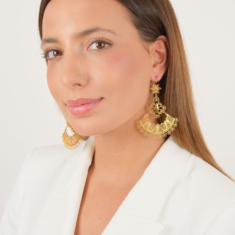 Earrings Skirt in Gold Plated Silver