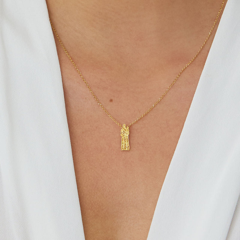 Necklace St. Anthony in Gold Plated Silver