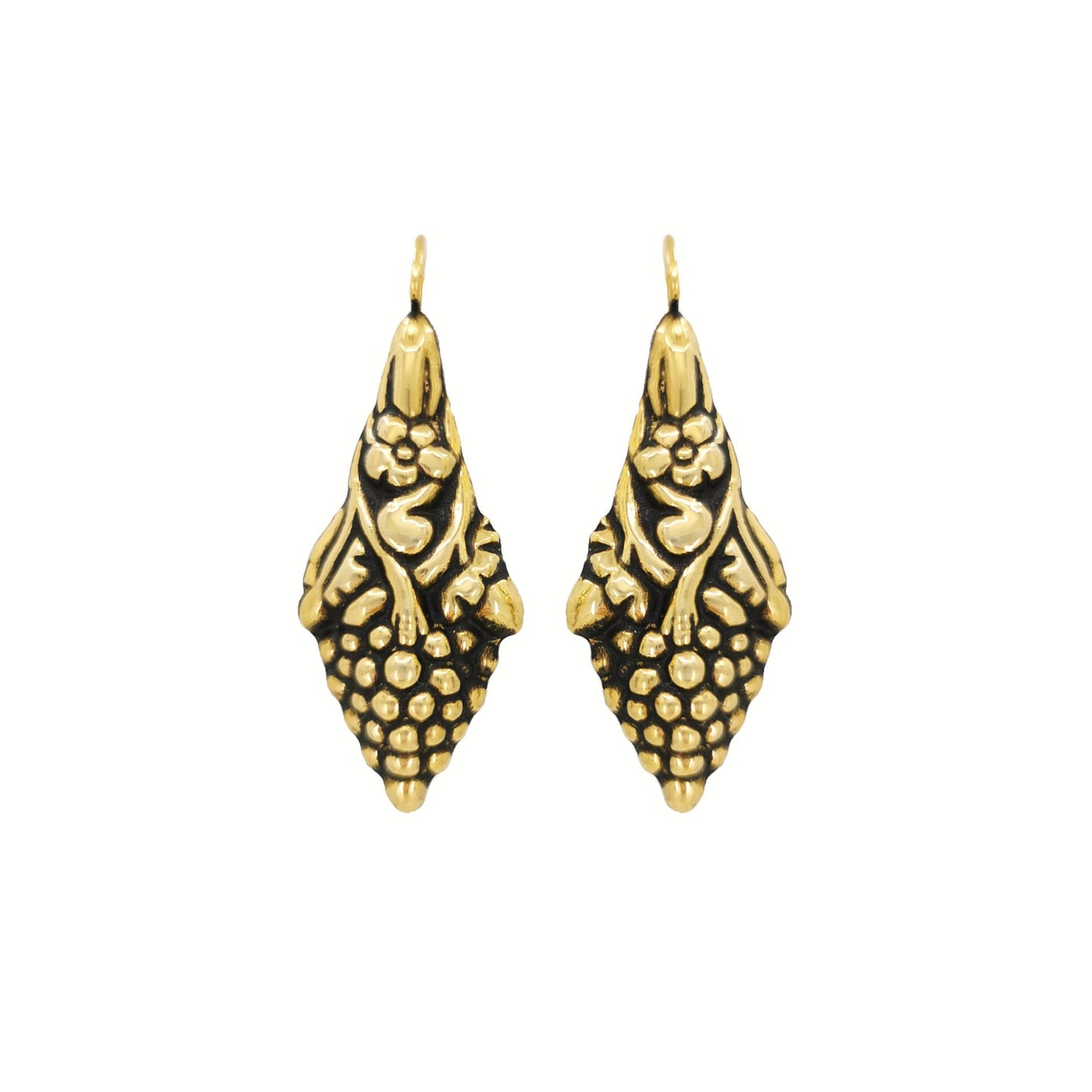 Earrings Baroque Grapes in Gold Plated Silver