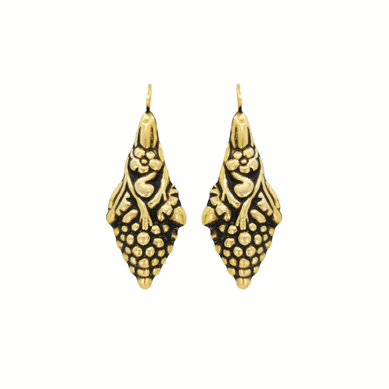 Earrings Baroque Grapes in Gold Plated Silver