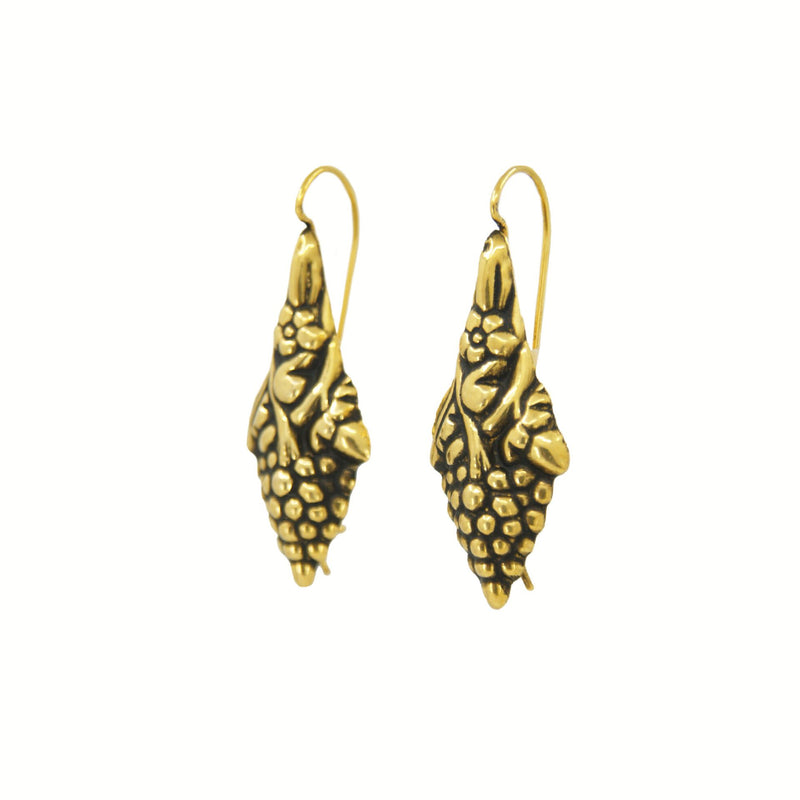 Earrings Baroque Grapes in Gold Plated Silver
