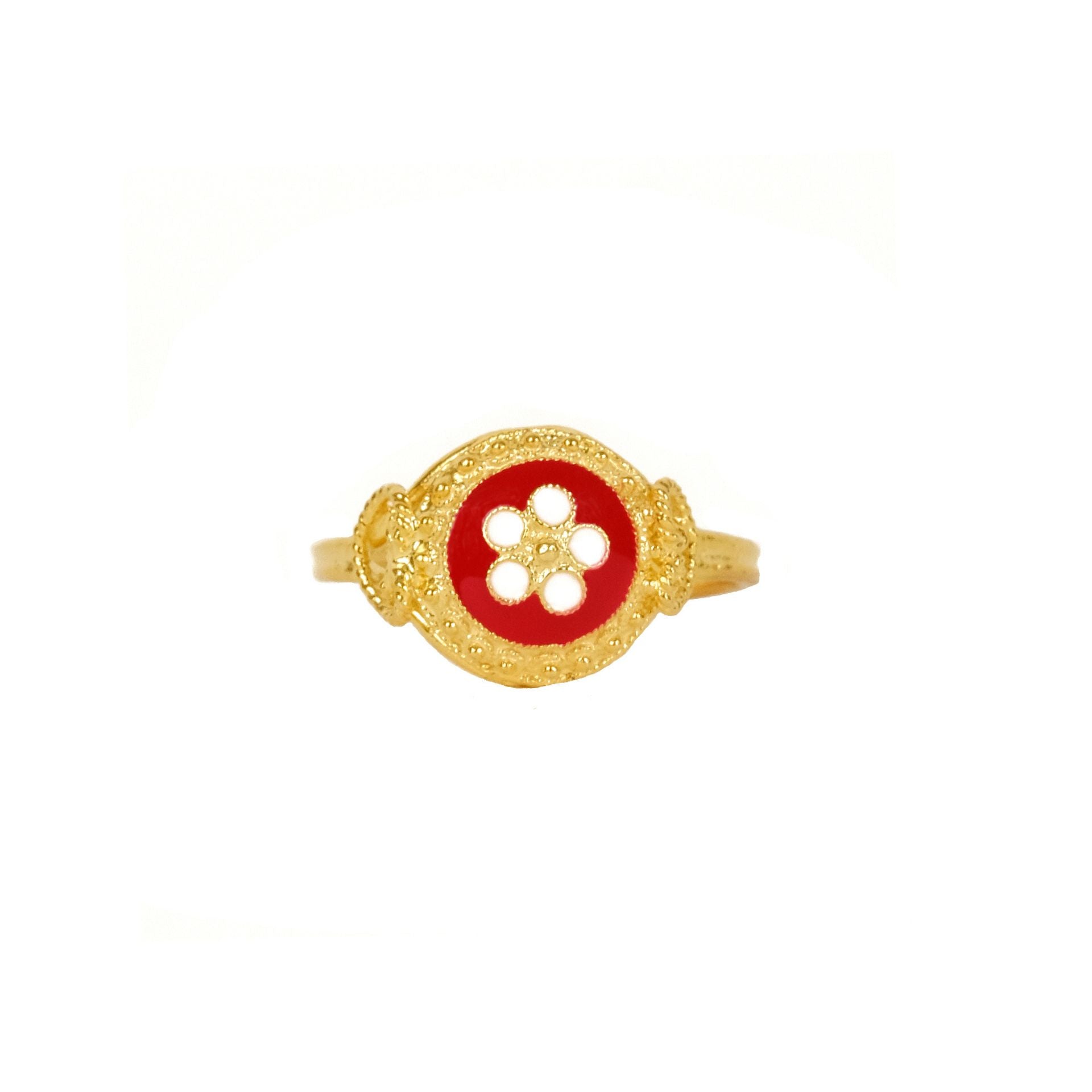Ring Red Caramujo in Gold Plated Silver