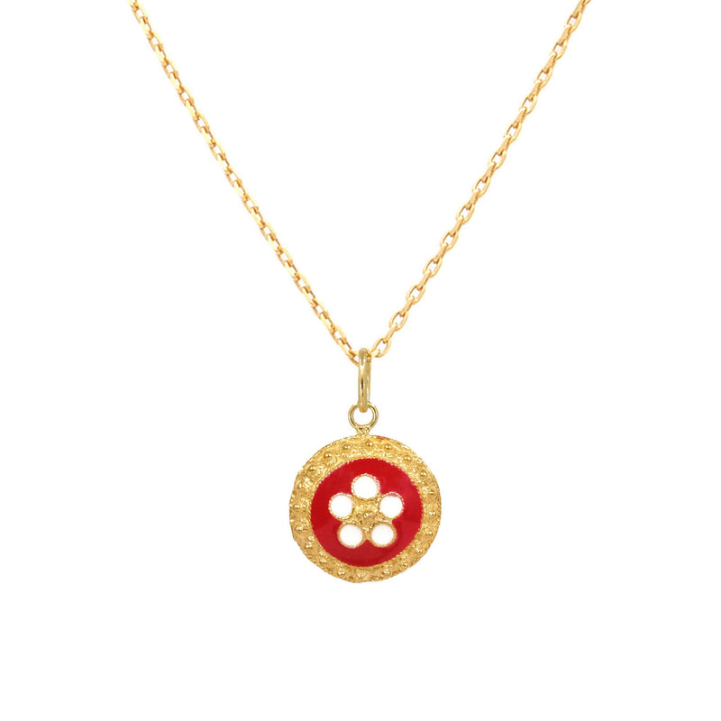 Necklace Red Caramujo in Gold Plated Silver