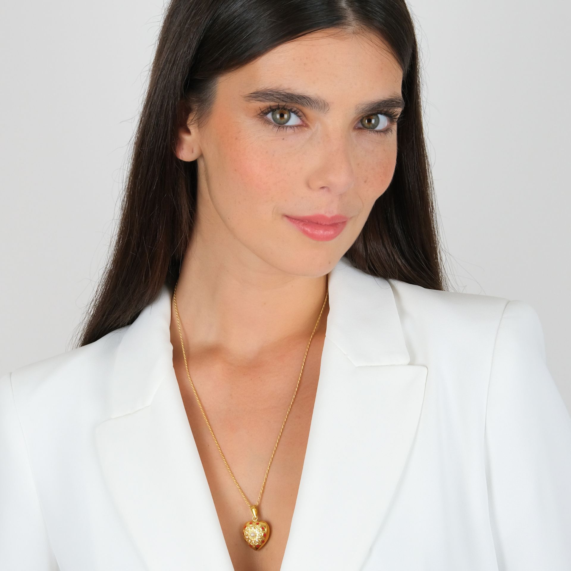 Necklace MATI Red in Gold Plated Silver