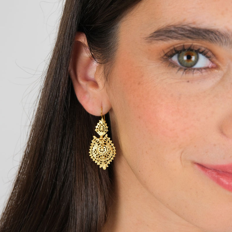 Queen Earrings S in 9Kt Gold