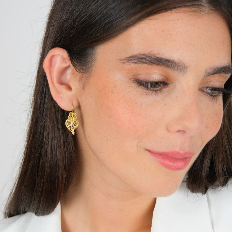 Earrings Heart of Viana 2,5cm in Gold Plated Silver