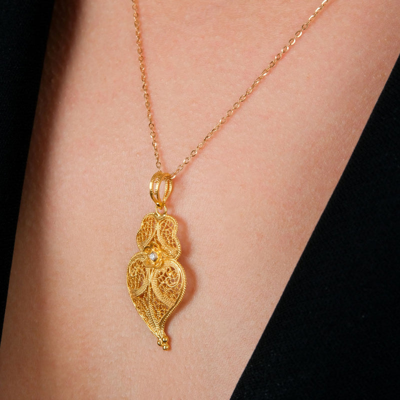 Necklace Heart of Viana M in 19,2Kt Gold and Diamond