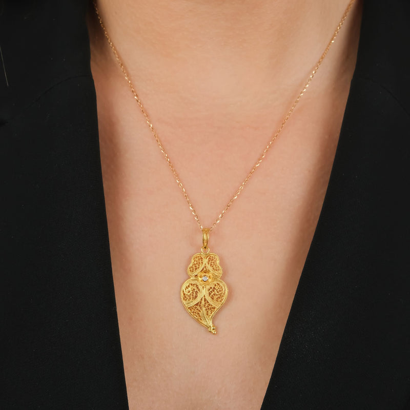 Necklace Heart of Viana M in 19,2Kt Gold and Diamond