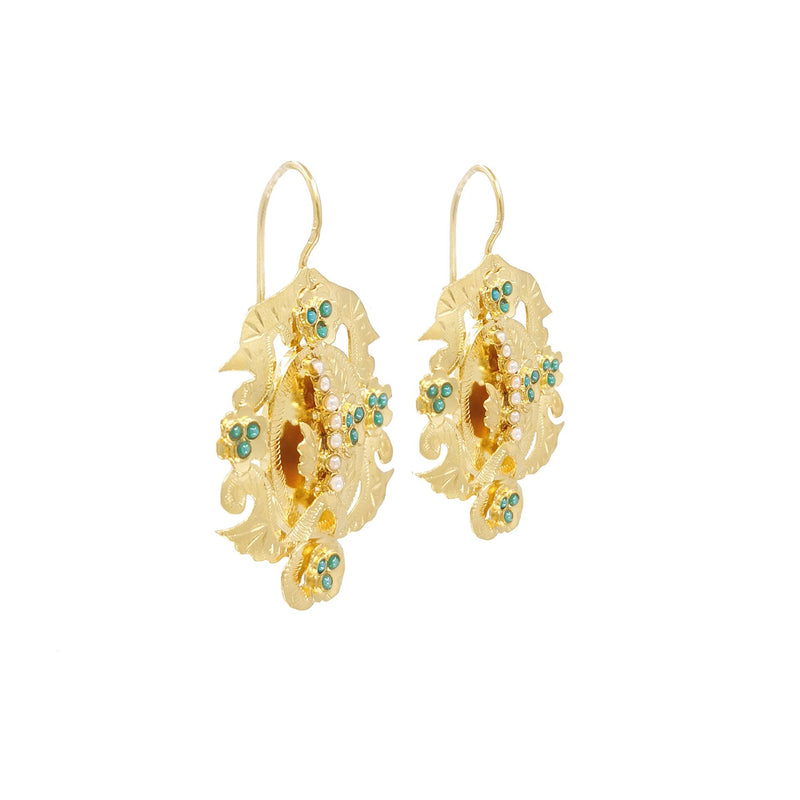 Earrings Grasshopper in Gold Plated Silver