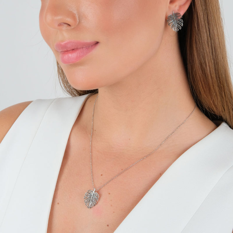 Necklace Monstera in Silver