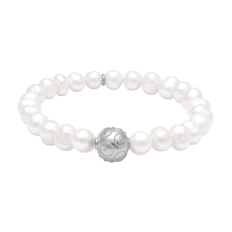 Bracelet Viana's Conta in Silver with Pearls