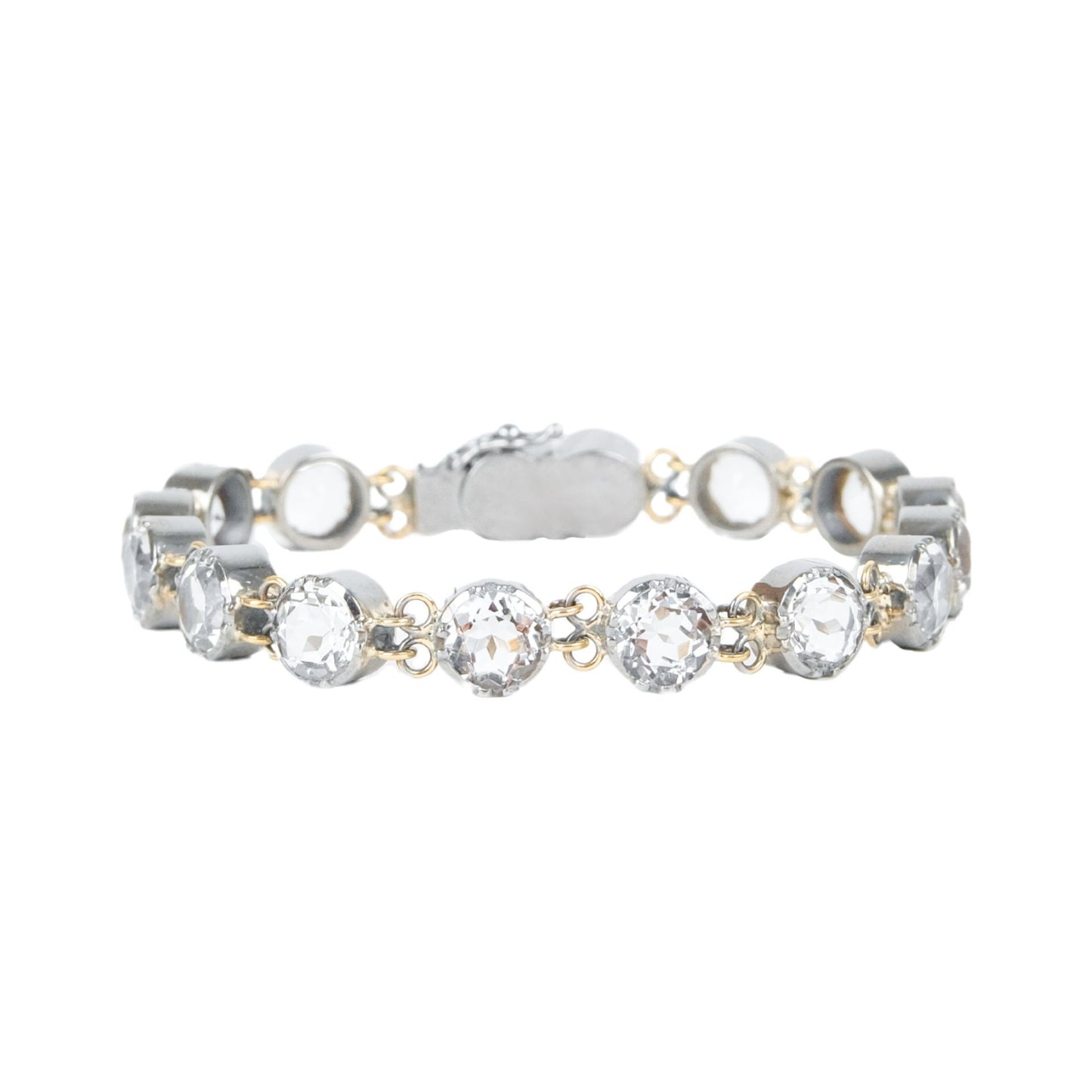 Bracelet Riviera Rock Crystal in Silver and Gold