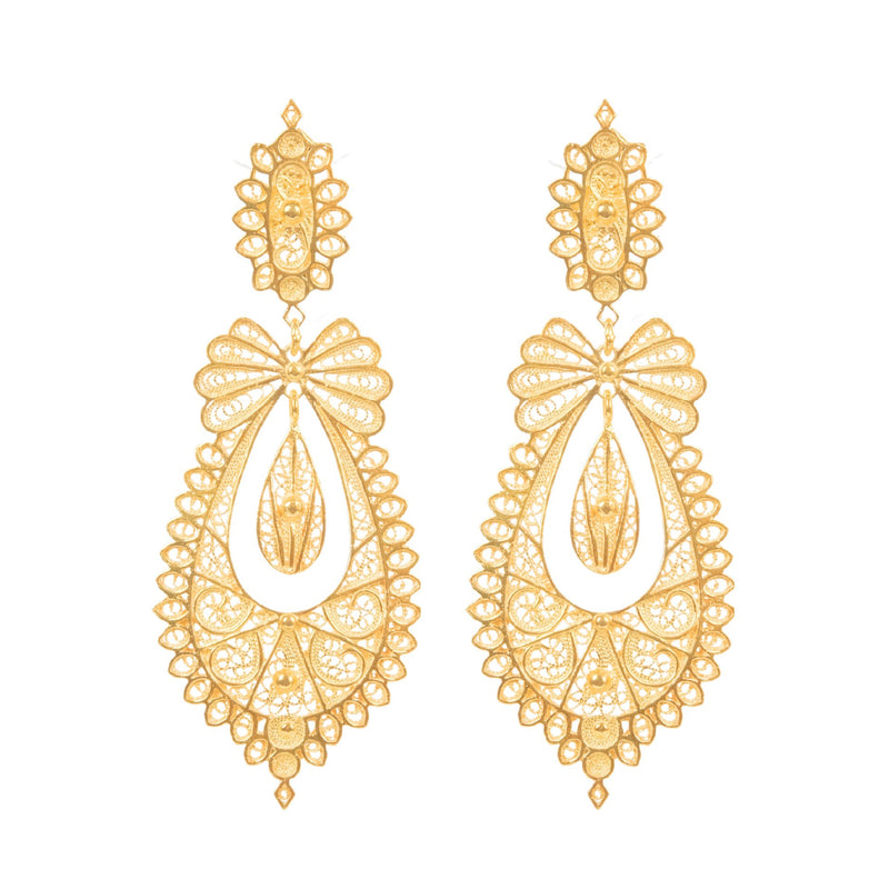 Earrings Princess Icon in Gold Plated Silver
