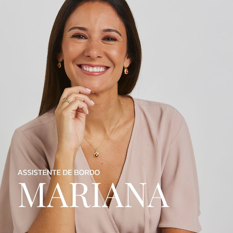 Necklace Red and Green Caramujo in Gold Plated Silver