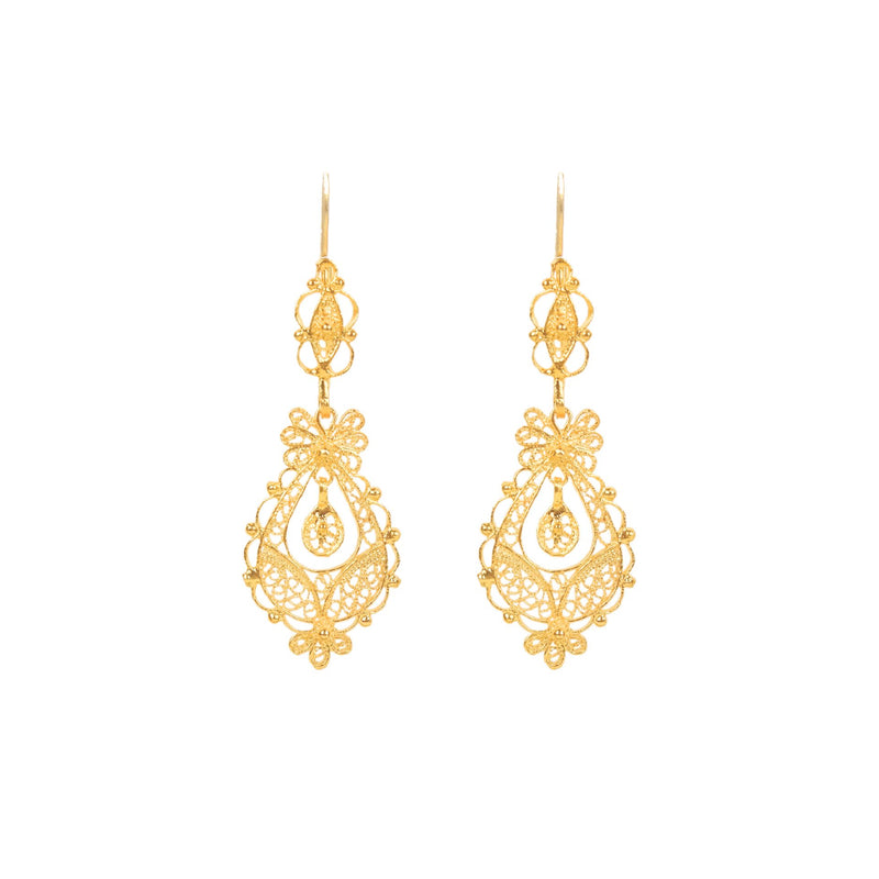 Earrings Princess in Gold Plated Silver