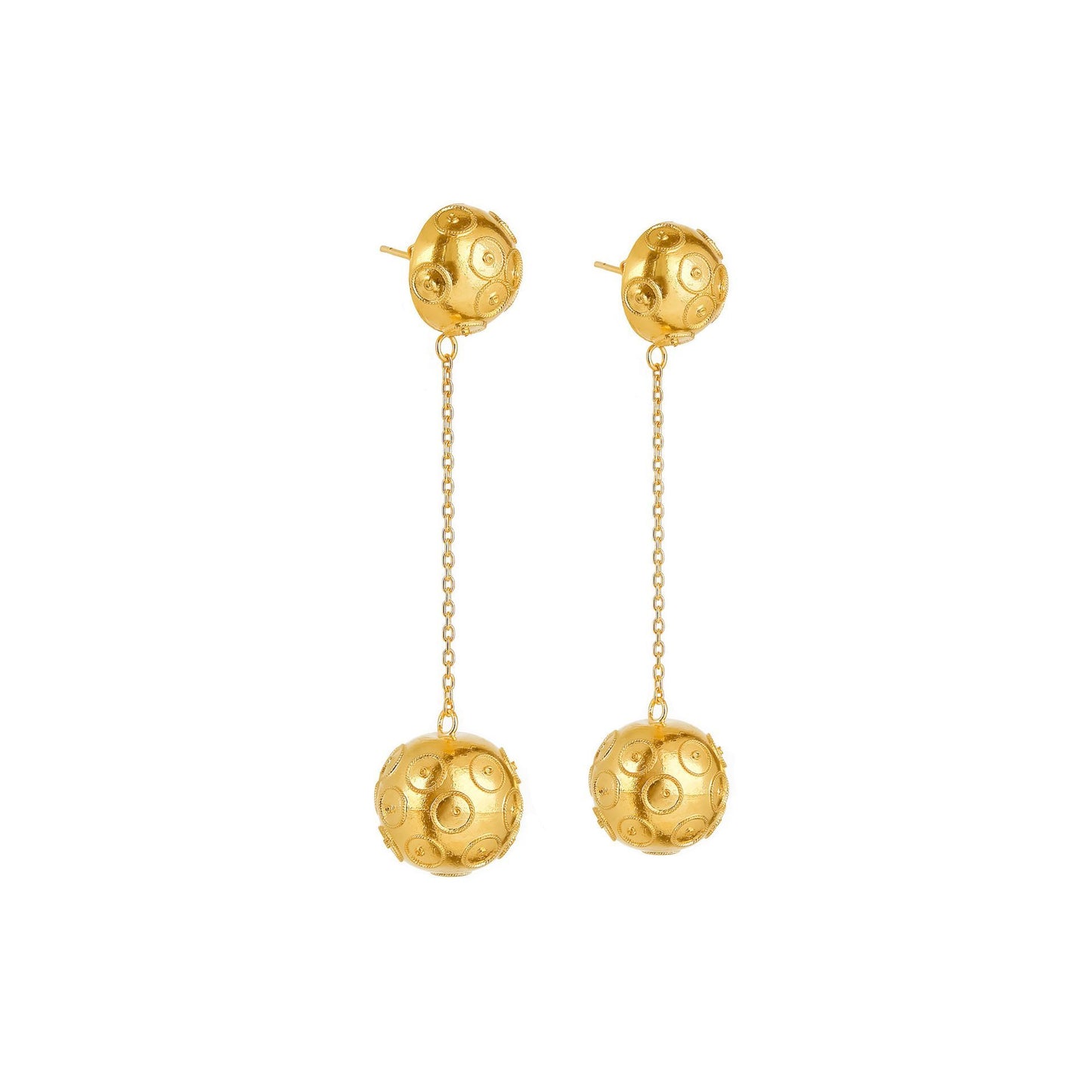 Earrings Two Viana’s Conta in Gold Plated Silver