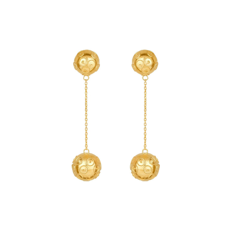 Earrings Two Viana’s Conta in Gold Plated Silver