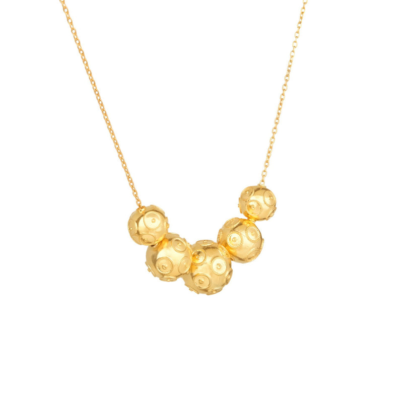 Necklace Five Viana's Conta in Gold Plated Silver