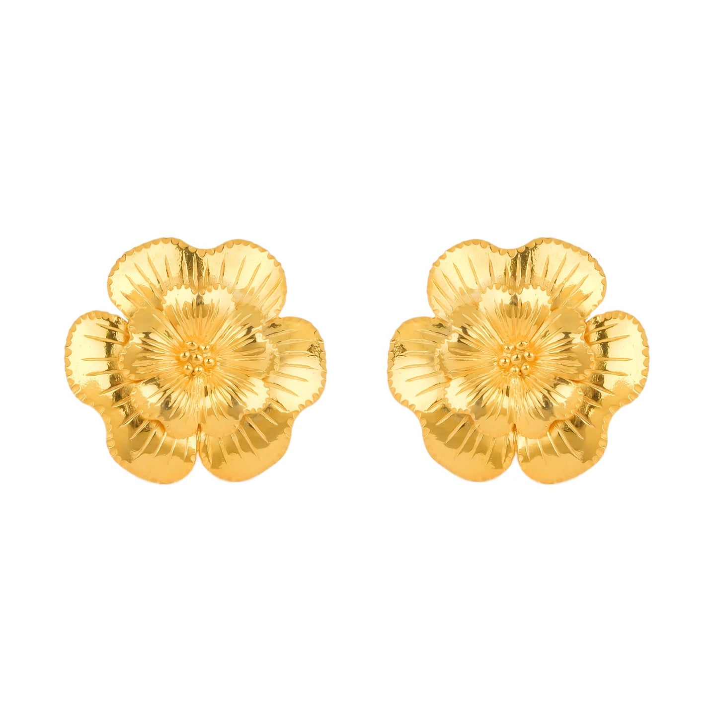 Earrings There Goes the Flower of Amália in Gold Plated Silver